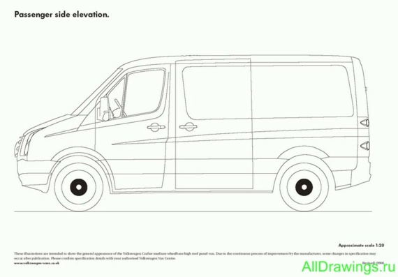 Volkswagen Crafter (2007) - drawings (drawings) of the car